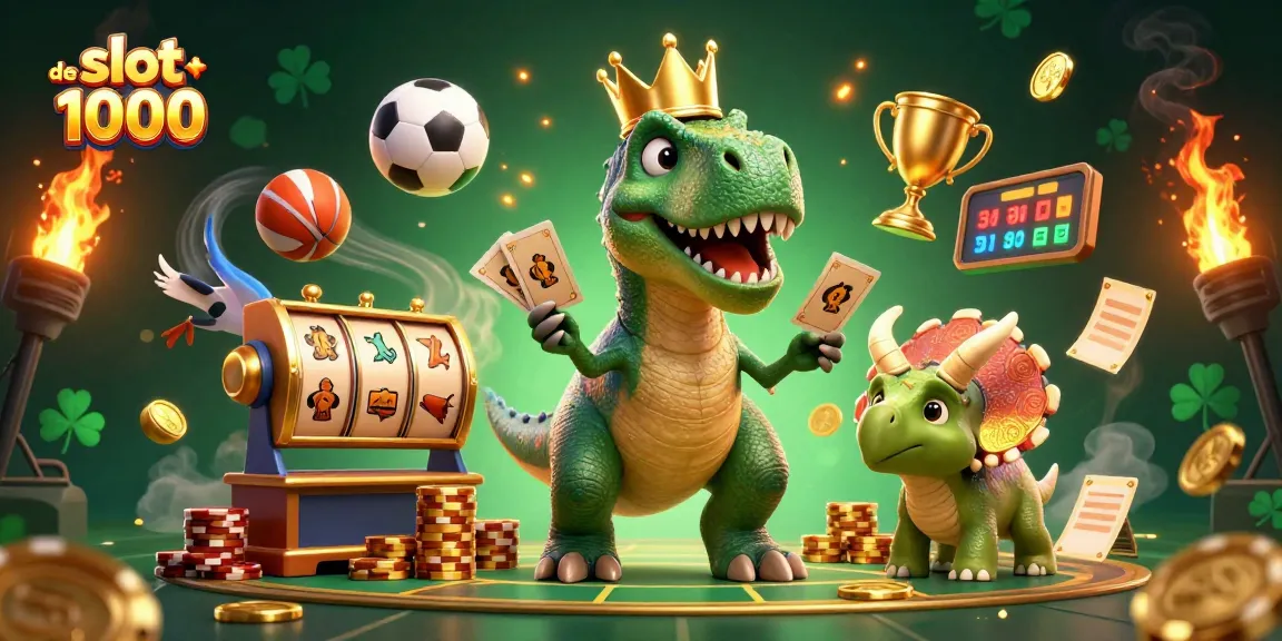 Engage with slot deposit 1000 in an animated casino scene filled with vibrant characters and thrilling game elements.
