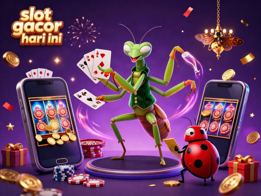 Mainkan slot gacor hari ini dengan karakter unik di ilustrasi kasino 3D.
