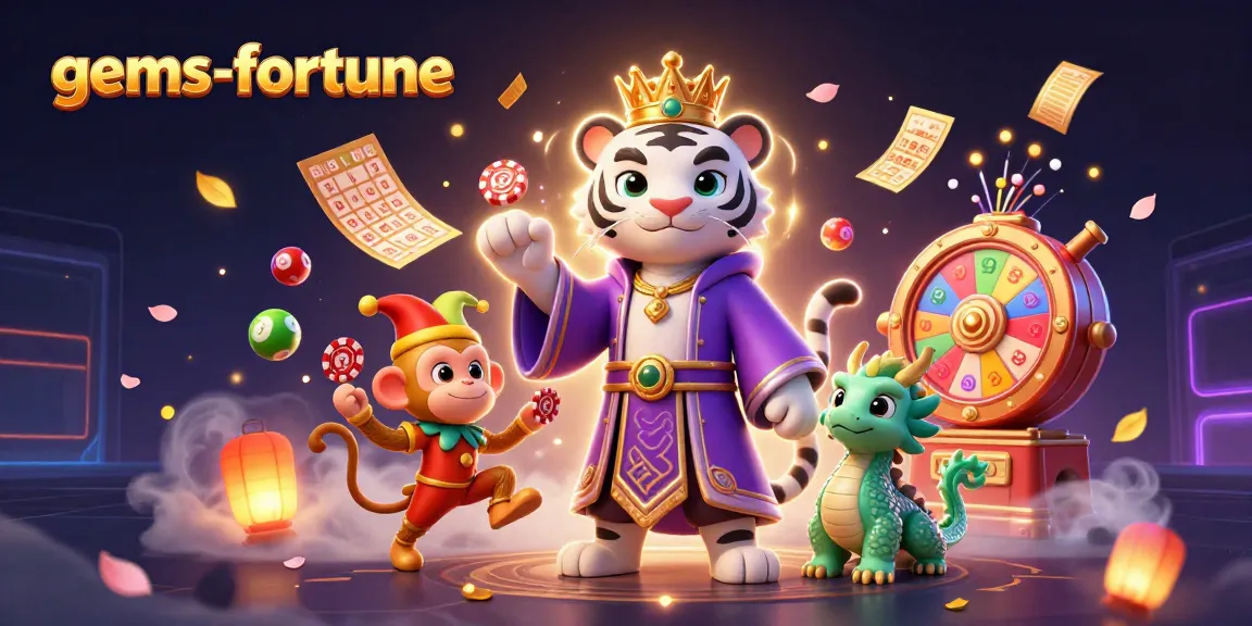 Engaging scene of gems-fortune showcasing playful characters and vibrant gambling elements for an immersive gaming experience.