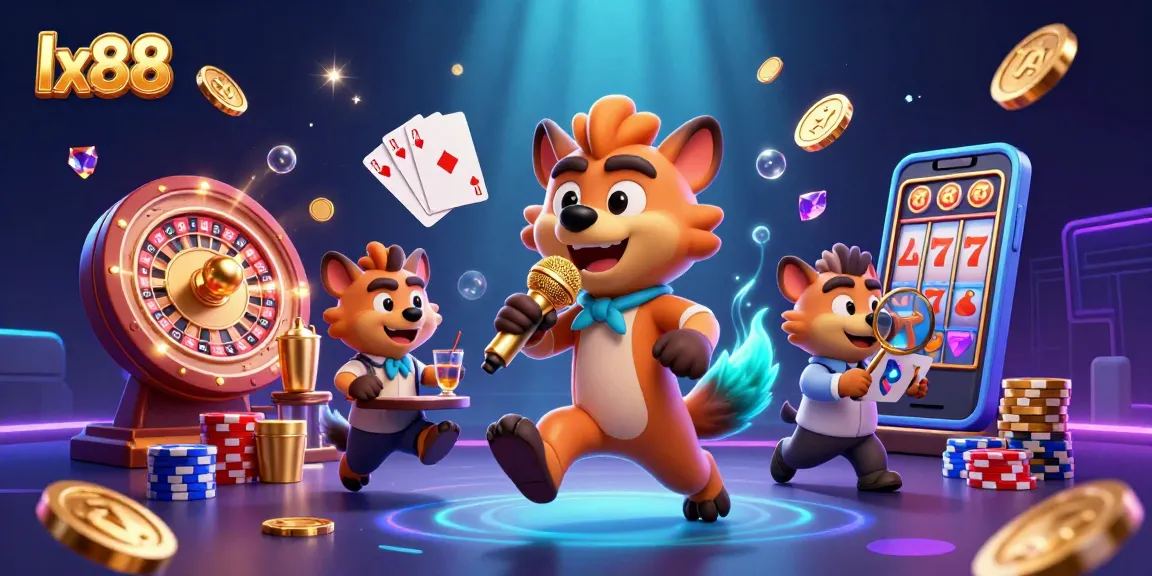 Experience the fun at lx88's comedy casino with hyenas sharing laughs and golden rewards.