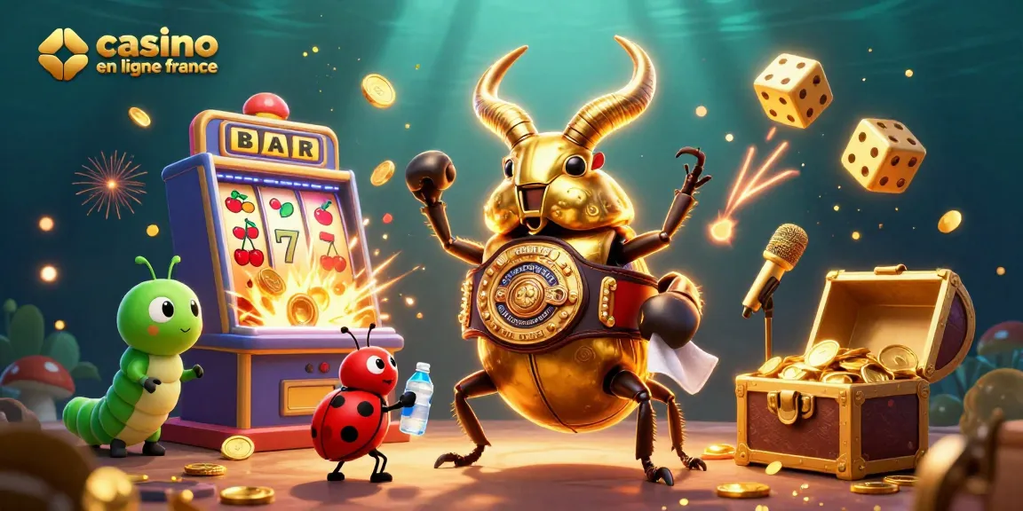 Vivez l'excitation d'un casino en ligne en France avec un combat épique entre un scarabée géant et une coccinelle.