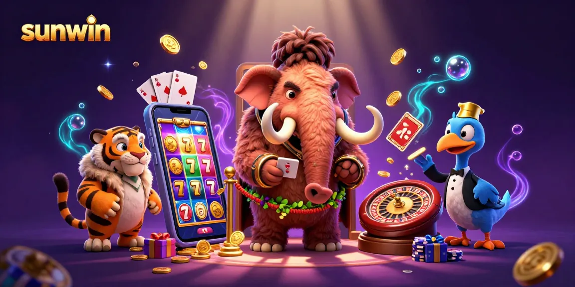 Experience thrilling wins at Sunwin with our colorful slot games and engaging characters in a vibrant casino atmosphere.