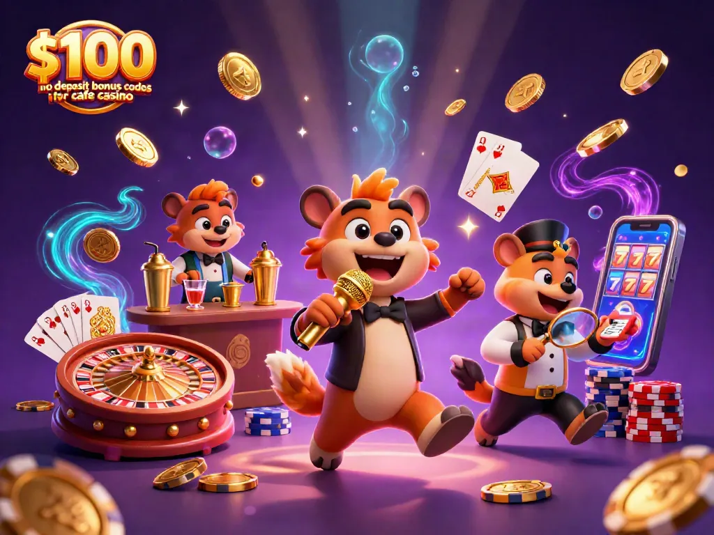 Engage with $100 no deposit bonus codes for cafe casino in this vibrant casino scene.
