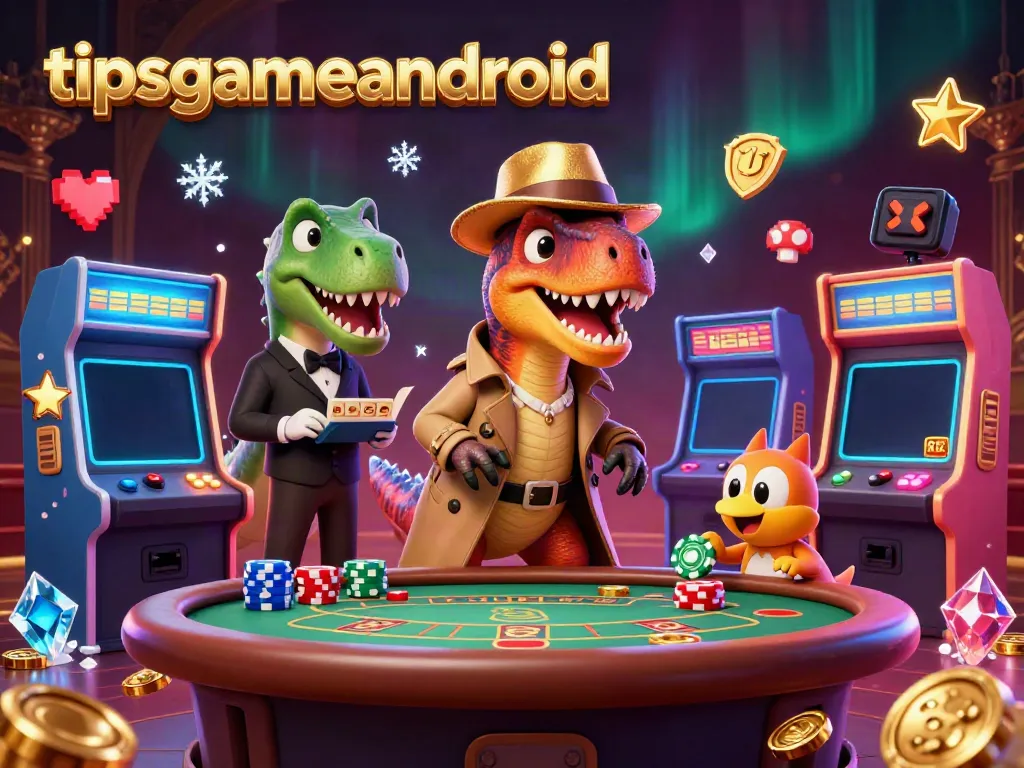 Experience thrilling gaming with tipsgameandroid in a vibrant, cartoon-style casino scene.