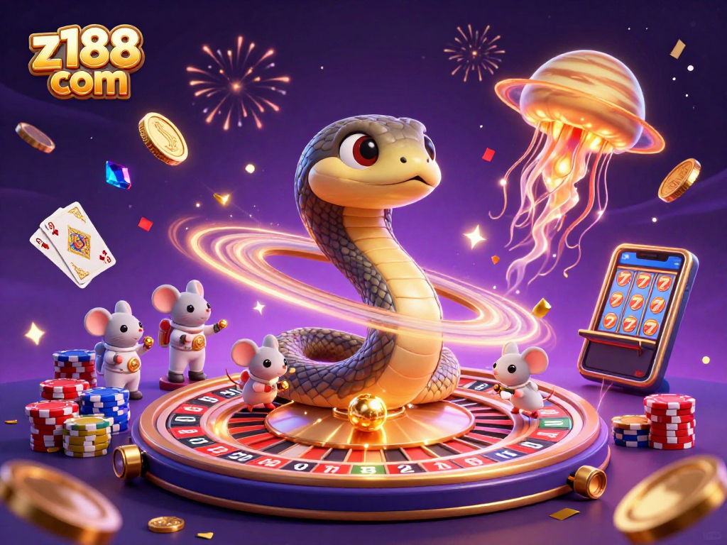 Experience excitement at z188 com with a cosmic roulette wheel and playful astronaut mice betting!