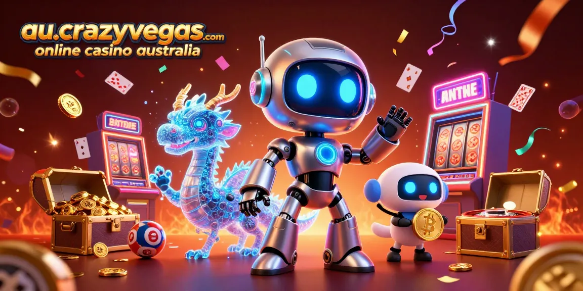 Experience the excitement at au.crazyvegas.com online casino australia with a 3D cyberpunk theme.