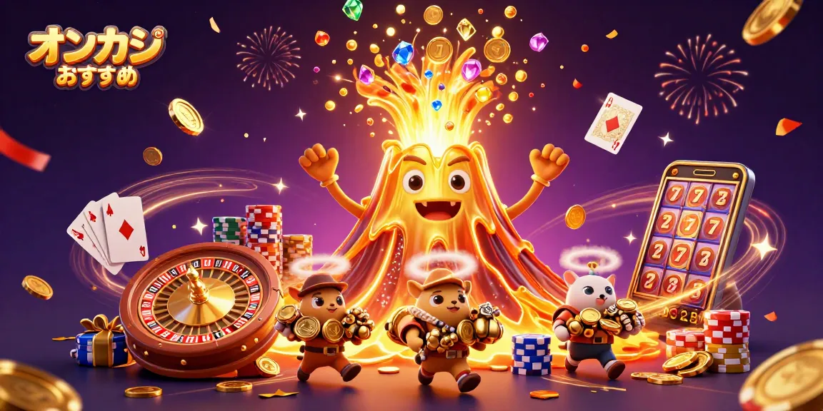 オンラインカジノのおすすめを体験し、金色の火山と宝物でゲームのエネルギーを楽しむ。