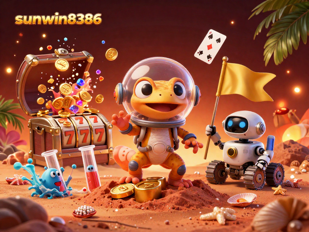 Experience the thrill of sunwin8386 as a Martian gecko uncovers a buried golden casino on Mars with exciting game elements.