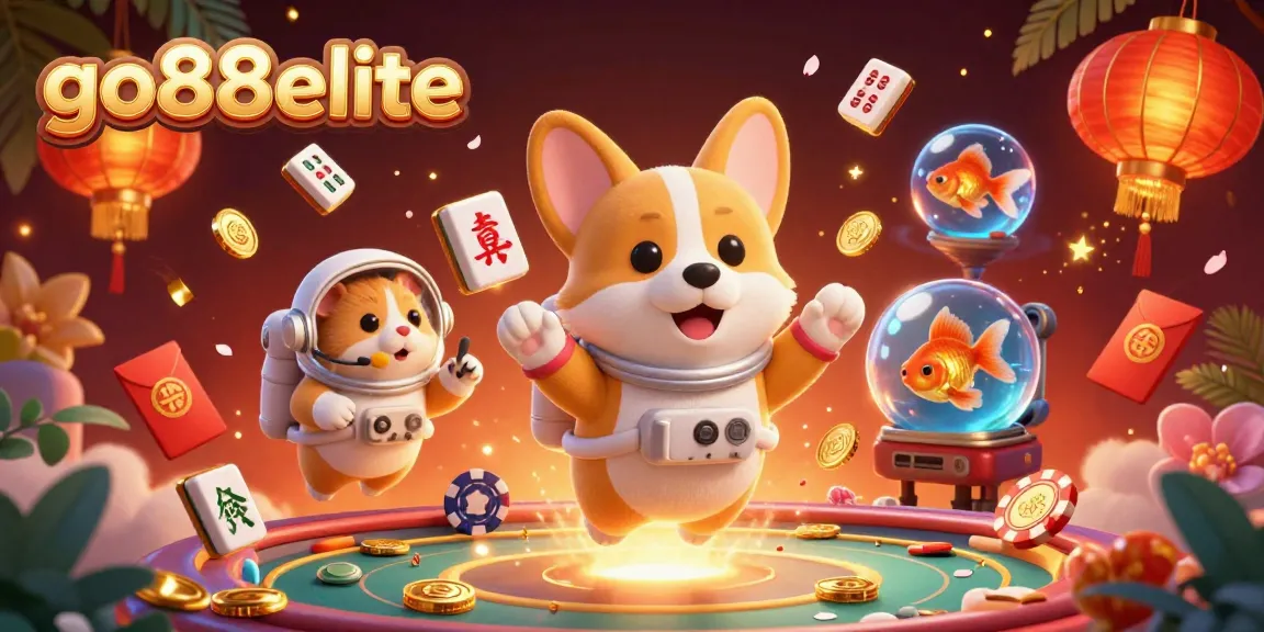 Experience vibrant gameplay at go88elite with a playful corgi in a cosmic casino.