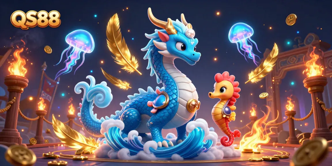 Engage in winning with QS88 at an exciting casino scene featuring vibrant characters and elements.