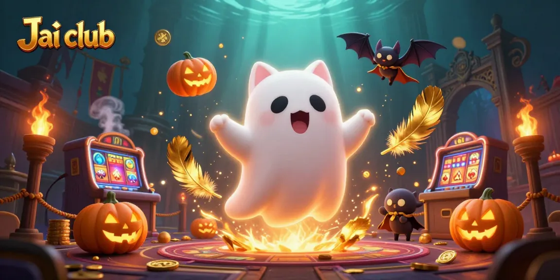 Engage with Jai club's dynamic gaming scene featuring a ghost cat and vibrant visuals.