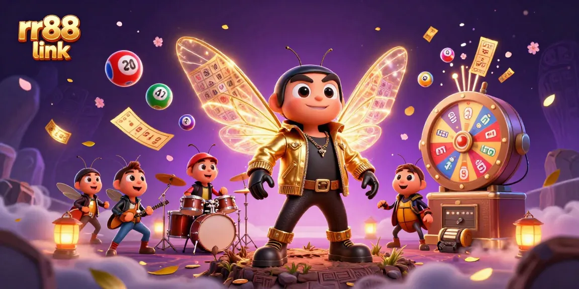 Experience the excitement of rr88 link with vibrant lottery balls and animated casino elements in a winning atmosphere.