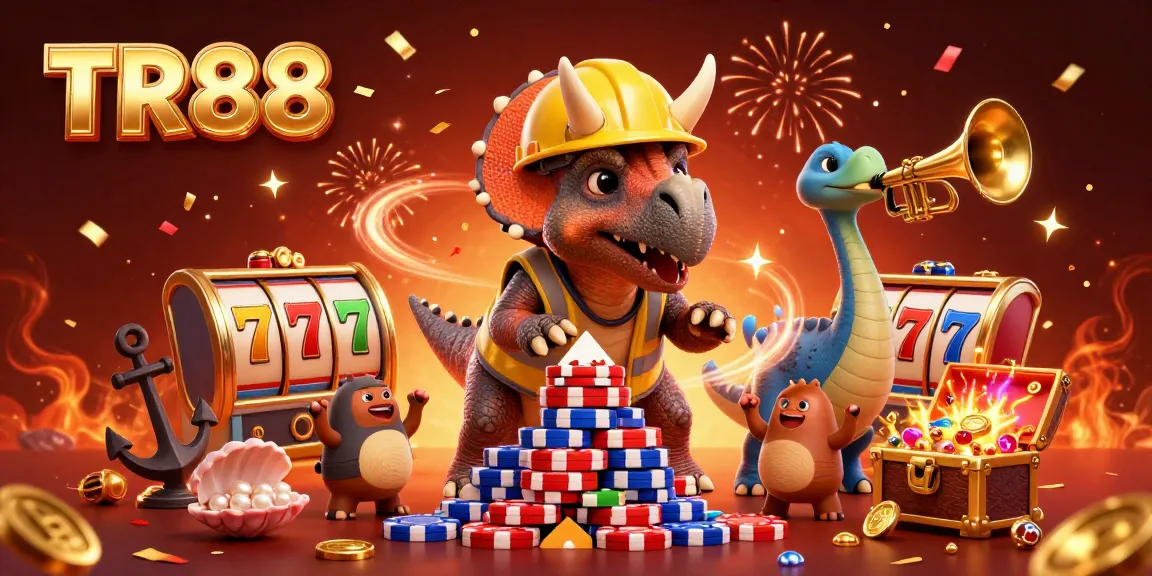 Experience the excitement of TR88 with a vibrant 3D casino illustration showcasing thrilling winnings.