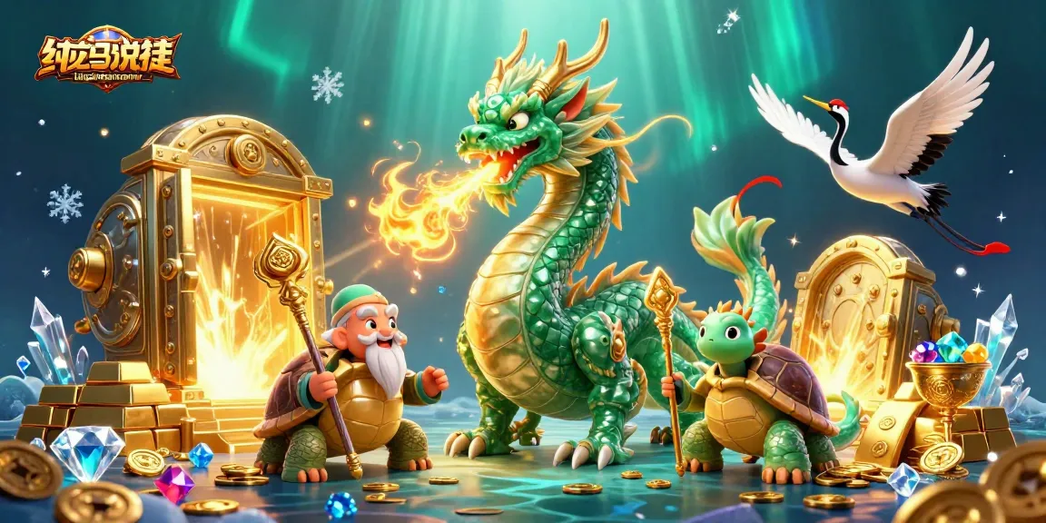 Experience taigamebancaanxu adventures with a jade dragon and golden treasures in vibrant 3D.