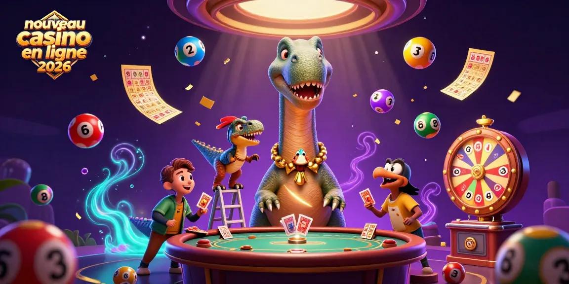 Le nouveau casino en ligne 2026 présente un brontosaure à travers le plafond, créant une scène de jeu fantastique.