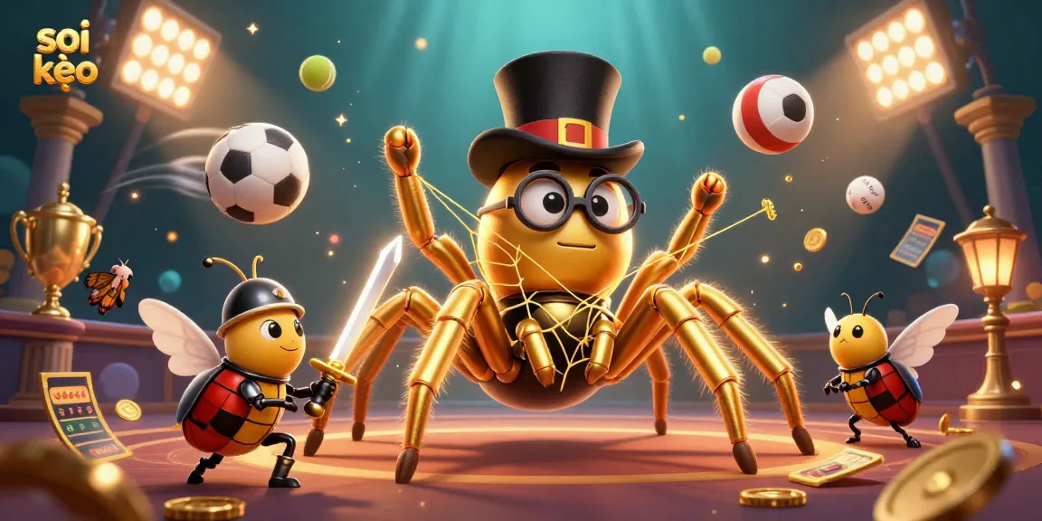 Bet on soi kèo with sports balls and dynamic gaming elements in a rich casino scene.