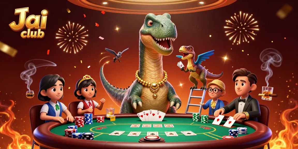 Experience thrilling gameplay with Jai club's unique casino adventure featuring a brontosaurus and raptor.