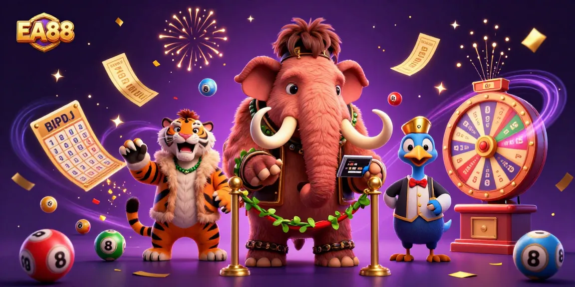 Experience vibrant EA88 casino action with a woolly mammoth bouncer, VIP saber-tooth tiger, and dynamic lottery elements.