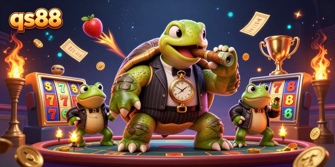 Engage with qs88 by hitting massive jackpots alongside a mobster turtle and two bullfrogs.