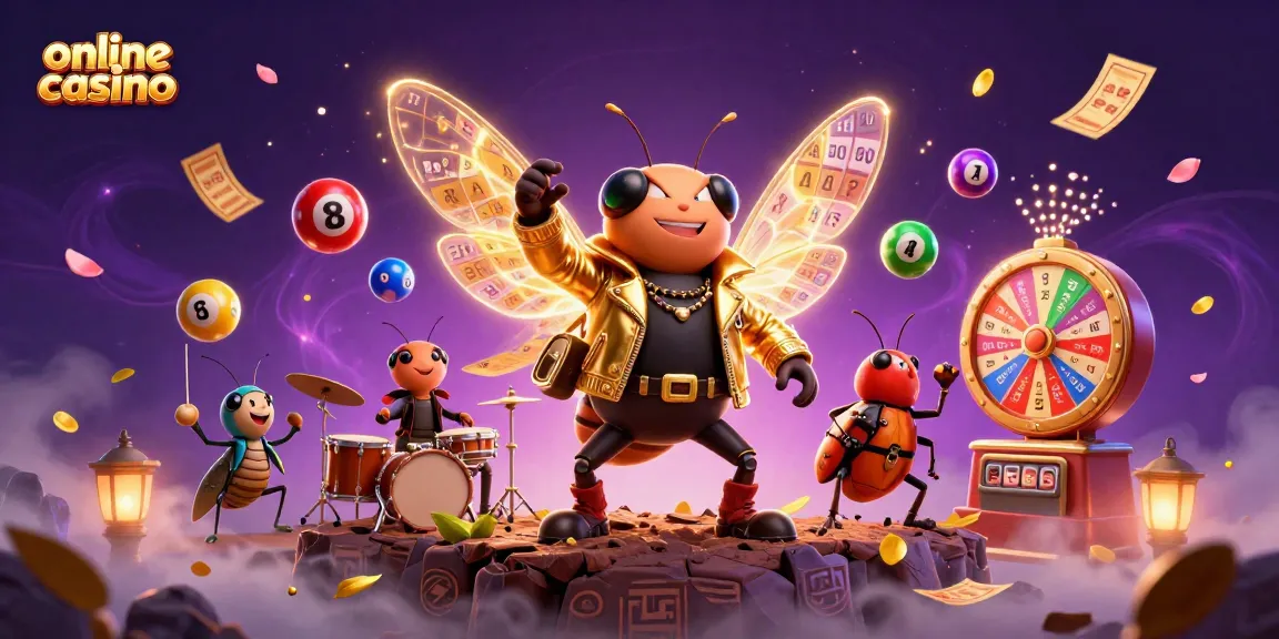 Engage with an exciting online casino scene featuring vibrant characters and dynamic game elements.