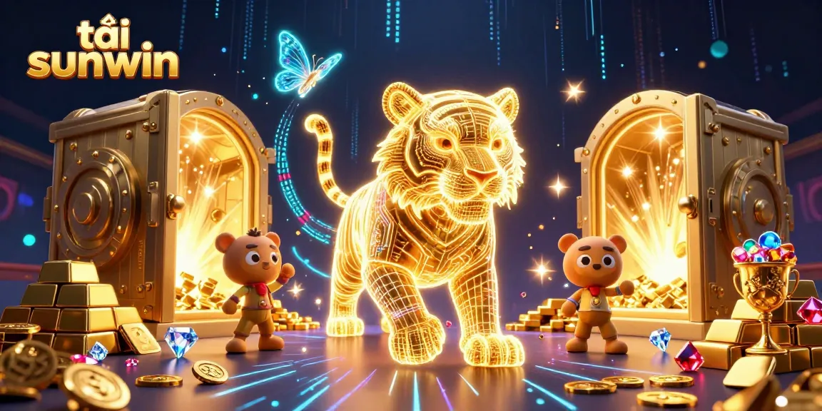 Engage in thrilling gameplay at tải sunwin, featuring a golden tiger in a vibrant digital casino.